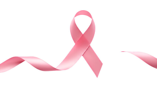 Pink Ribbon Awareness Symbol Illustration Isolated on Black Background - Powered by Adobe