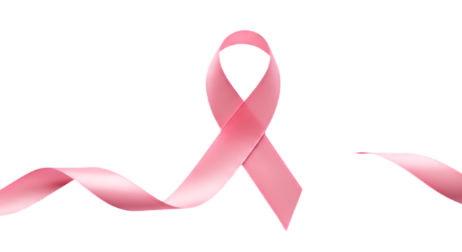 Pink Ribbon Awareness Symbol Illustration Isolated on Black Background