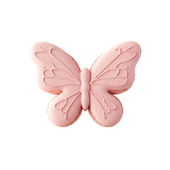 Pink Butterfly Macaron Illustration Isolated On Transparent Background