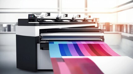 office or professional plotter lag format photocopier or printer with color ribbons for high quality printing services. ai generative