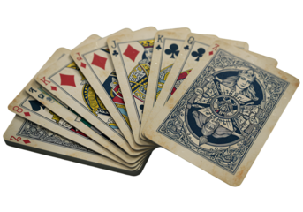 Realistic Photo Of Playing Cards Hand Fan On Black Background For Design