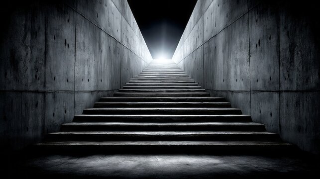 A staircase is shown in a dark room