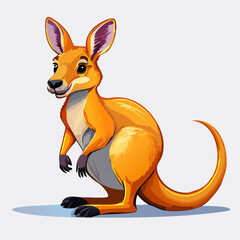 Cartoon Kangaroo Character Isolated on White Background Ready for Animation and Design Projects