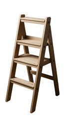 Realistic Photo Of Wooden Ladder On Black Isolated Background