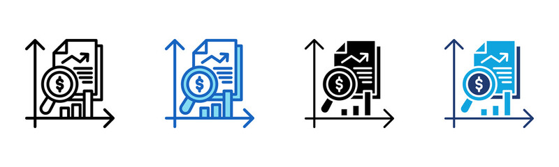 Actuarial Valuation icon Multi Style Vector Illustration