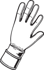 Illustrated Protective Glove With Outlined Design On A Plain White Background Image