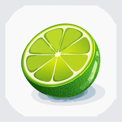 Vibrant lime illustration showcasing refreshing citrus fruit in a clean presentation