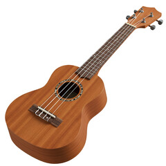 Fototapeta premium Realistic 3D Illustration of a Wooden Ukulele Instrument on Black Background