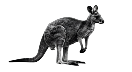 Realistic Kangaroo Illustration Isolated on Transparent Background