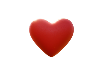 Realistic Red Heart Illustration Isolated On Transparent Background