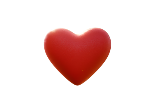 Realistic Red Heart Illustration Isolated On Transparent Background