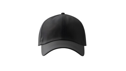 Black baseball cap isolated on transparent background