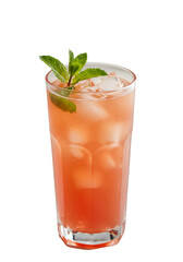 Refreshing Cocktail Illustration With Mint and Ice Against Transparent Background