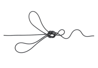 Dark Grey Cord Tied in a Simple Knot, Minimalist Style, Isolated on . transparent background