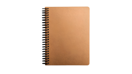 brown notebook isolated on transparent background