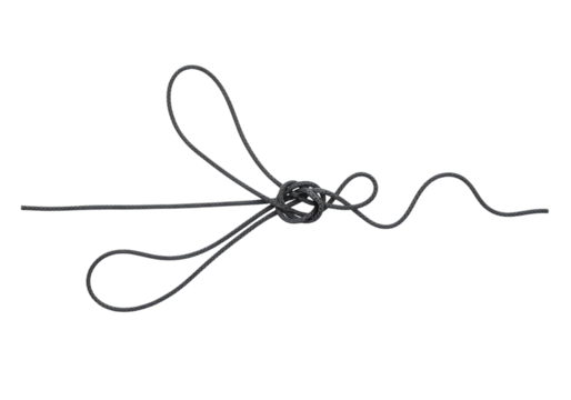 Dark Grey Cord Tied in a Simple Knot, Minimalist Style, Isolated on . transparent background
