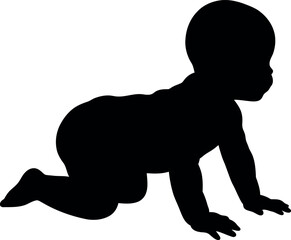 Baby silhouette crawling