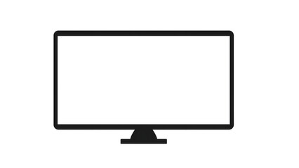  Minimal Line Art Vector of Television with Stand on White Background