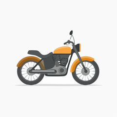 Obraz premium Vintage Motorcycle Illustration: A Classic Transportation Depiction in Modern Graphic Style
