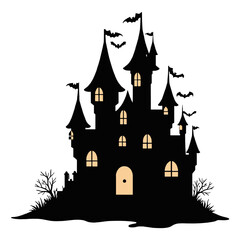 Halloween Castle House Svg Vector