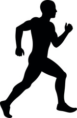 Silhouette runner dynamic movement fitness sport