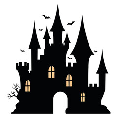 Halloween Castle House Svg Vector
