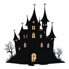 Obraz premium Halloween Castle House Svg Vector