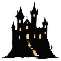 Halloween Castle House Svg Vector