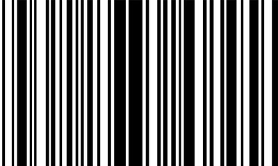 Simple black and white barcode design in minimal modern style for product packaging and label decoration