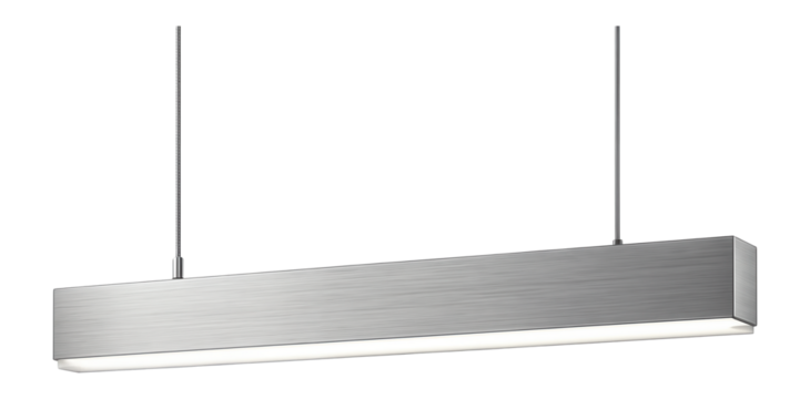 A pendant LED kitchen island light fixture, casting bright, even illumination over cooking areas.