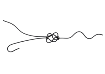 Black Cord with Knot, Minimalist Style, Dark Background, Intricate Detail, Abstract Design, Elegant Texture  transparent background