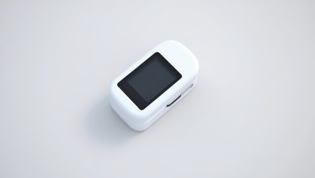 Pulse Oximeter on a White Background Displaying Medical Device for Monitoring Oxygen Saturation and Heart Rate with Accuracy and Reliability in Healthcare
