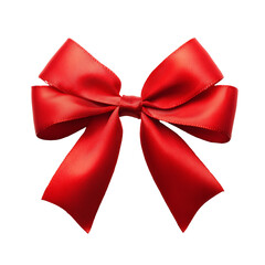 Naklejka premium Red bow isolated on transparent background, Clipart png