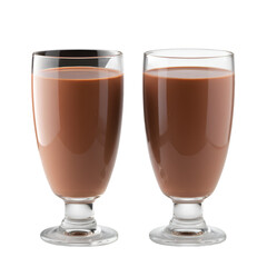 Two Glasses Of Chocolate Drink Isolated On Transparent Background