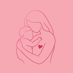 Mother and Baby Logo Images Stock Vectors