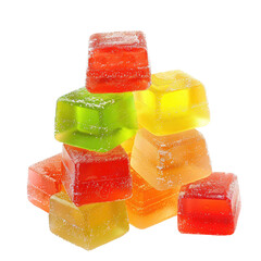 Colorful, square, jelly candies stacked