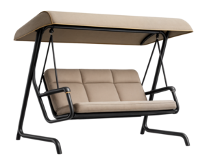 Convertible garden swing with a removable canopy and fold-down seat for lounging