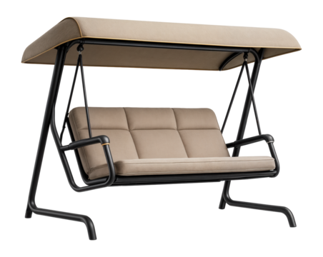 Convertible garden swing with a removable canopy and fold-down seat for lounging