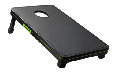 Weatherproof cornhole board with UV-resistant coating and rubber feet for stability