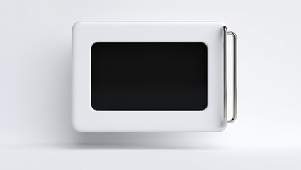 A Captivating Still Life of a White Slide Projector Mount Against a Clean White Backdrop Showcasing Modern Design and Simplicity in a Studio Setting for Presentation