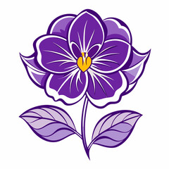 vector illustration of violet flower