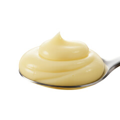 Realistic Photo of Mayonnaise on a Spoon