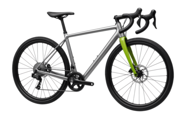 Gravel bike with a lightweight alloy frame and ergonomic grips for mixed-surface comfort