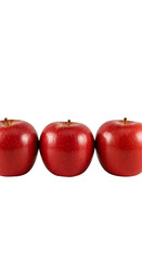Three Ripe Red Apples Illustration Isolated On Transparent Background