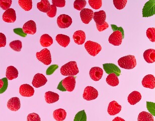 seamless pattern with raspberries