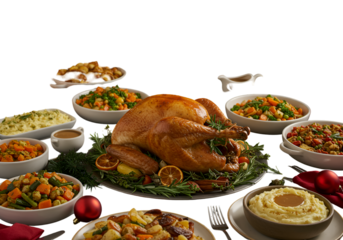 Thanksgiving Feast On Transparent Background Roasted Turkey Photo
