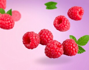 seamless pattern with raspberries