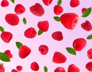 seamless pattern with raspberries