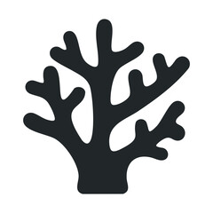 Black coral icon: simplistic marine life silhouette