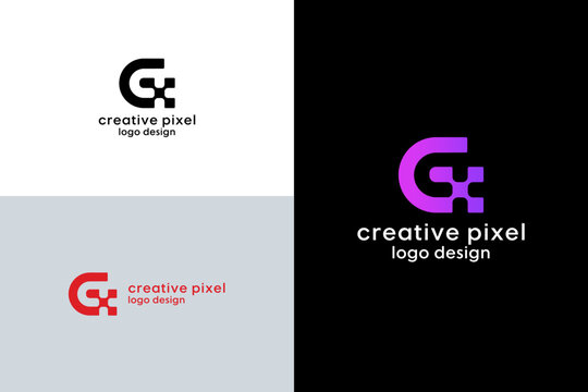 G letter pixel logo design vector template 